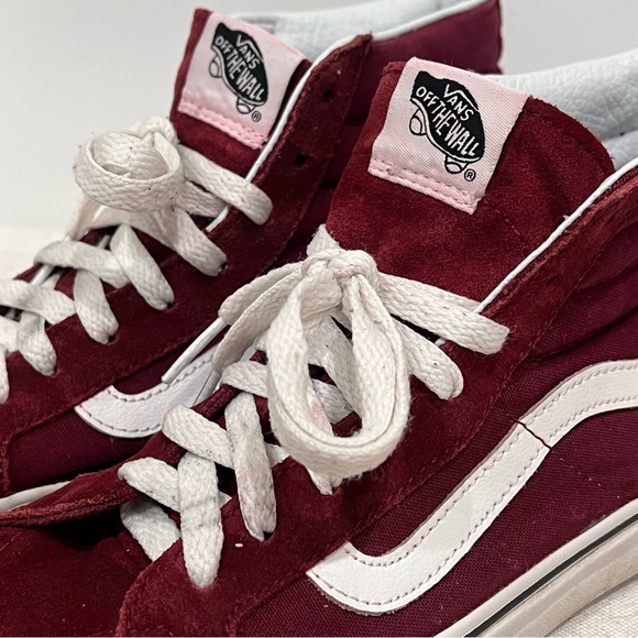 Vans Shoes - Vans Sk8 Hi Womens Skate Sneakers Suede Lace Up Sz 8.5 Red